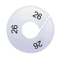 Maatring schijf kledingrek maat 26 wit 9 cm