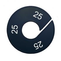 Maatring schijf kledingrek maat 25 zwart 9 cm