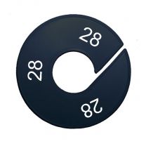 Maatring schijf kledingrek maat 28 zwart 9 cm