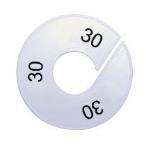 Maatring schijf kledingrek maat 30 wit 9 cm