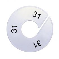 Maatring schijf kledingrek maat 31 wit 9 cm