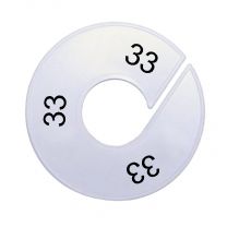 Maatring schijf kledingrek maat 33 wit 9 cm