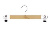 Kledinghanger recht hout 34 cm Blank gelakt met klemmen
