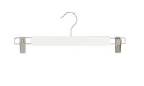Kledinghanger recht hout 34 cm wit met klemmen