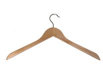 Vlakke kledinghanger 44 cm Blank gelakt hout