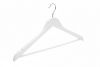 Geknikte kledinghanger 44 cm met broeklat wit gelakt hout