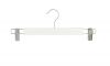 Kledinghanger recht hout 34 cm wit met klemmen