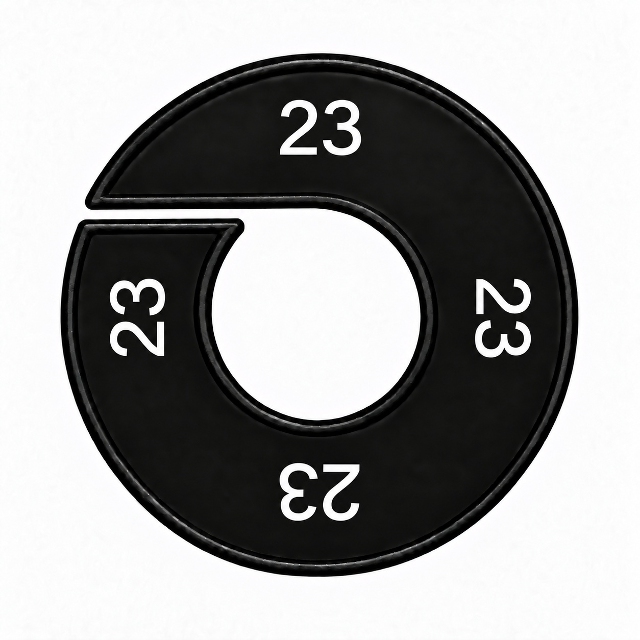 Maatring schijf kledingrek XXXXL zwart 9 cm