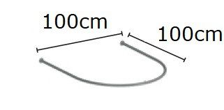 Paskamer 100x100 cm halfrond