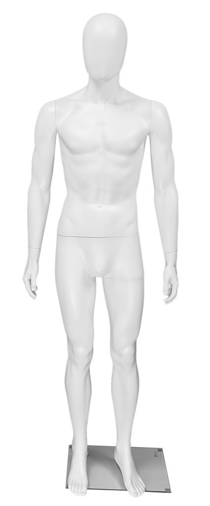 Etalagepop heer wit onbreekbaar H1 front
