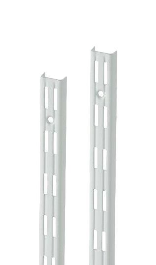 Wandrek rail wit dubbele perforatie per paar 200cm lang
