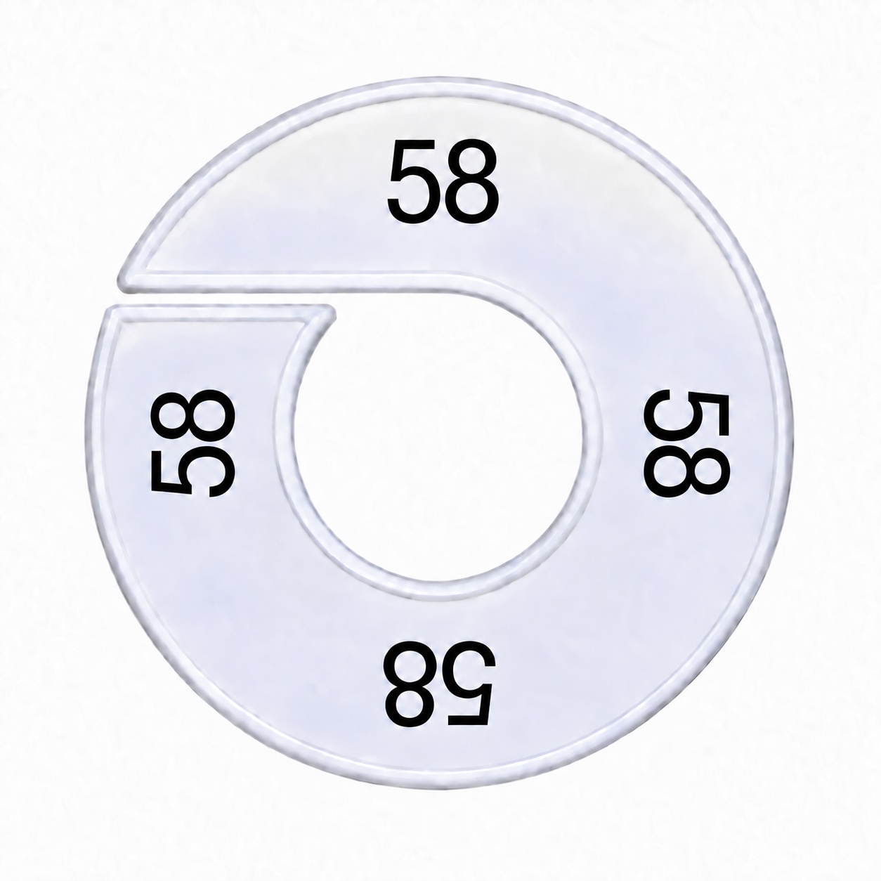 Maatring schijf kledingrek 58 wit 9 cm