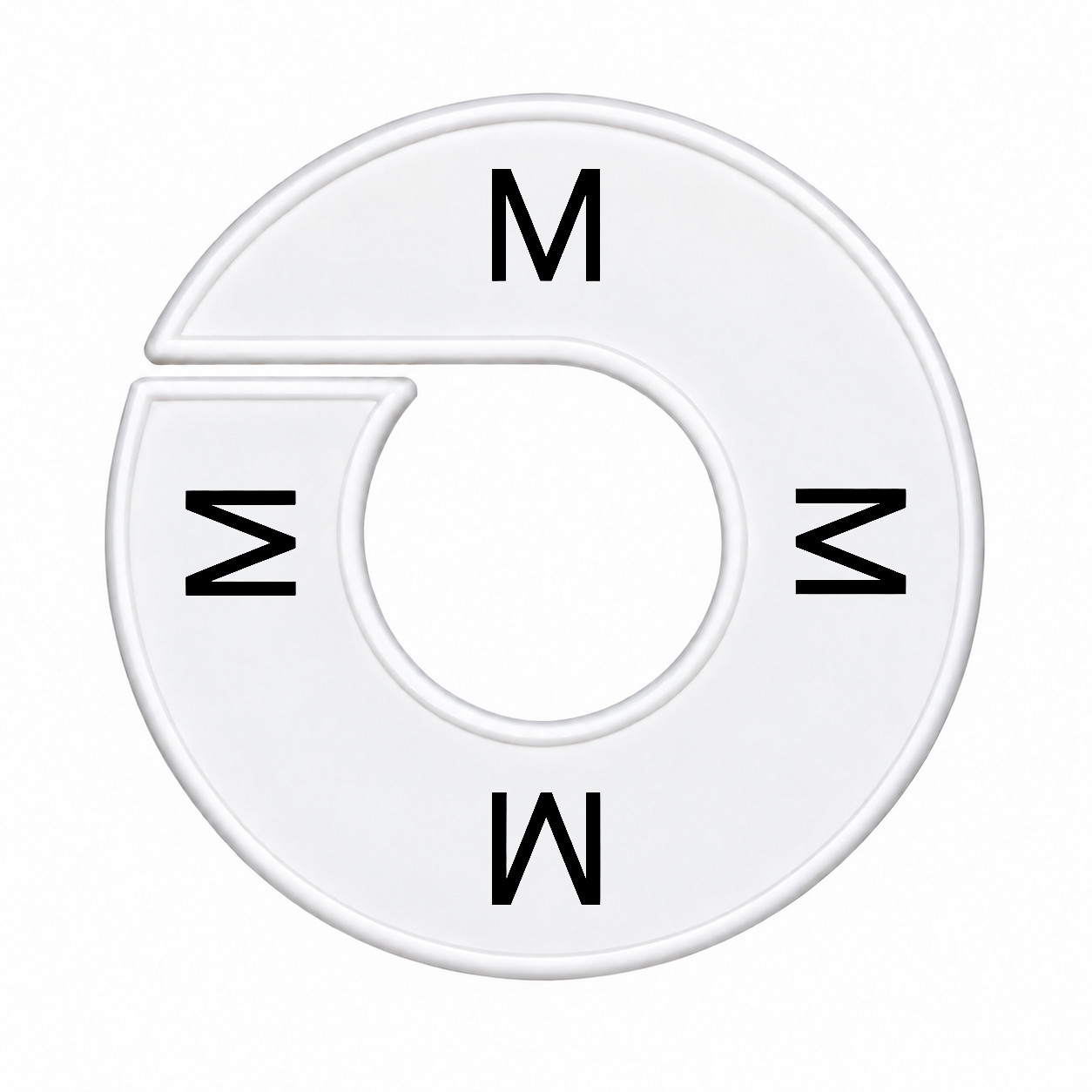Maatring schijf kledingrek M wit 9 cm