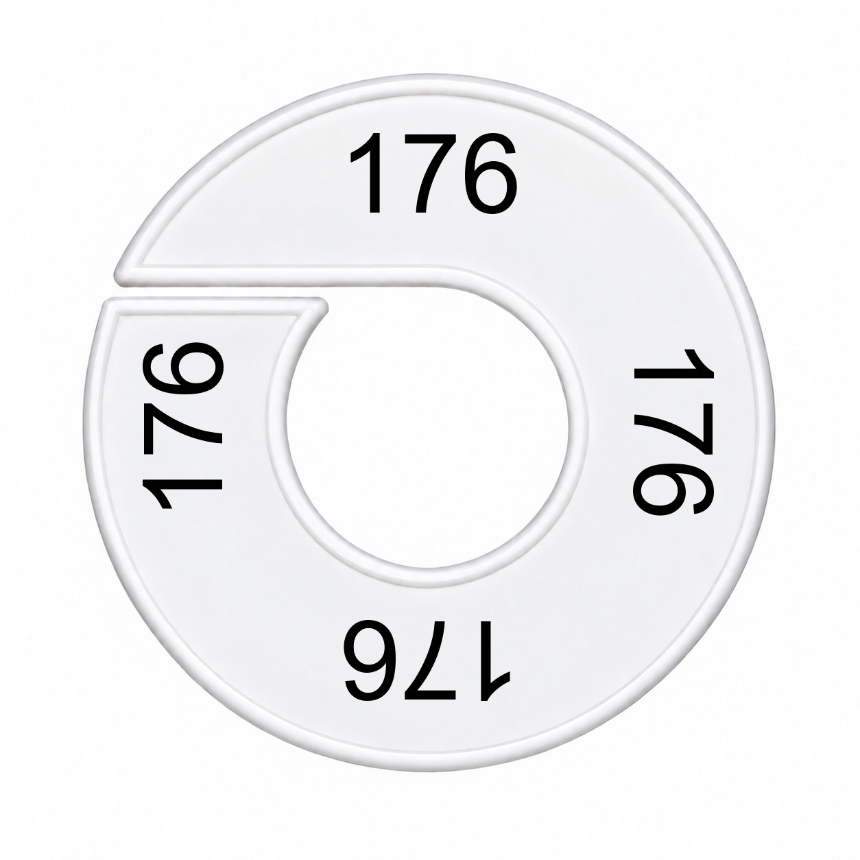 Maatring schijf kledingrek maat 176 wit 9 cm