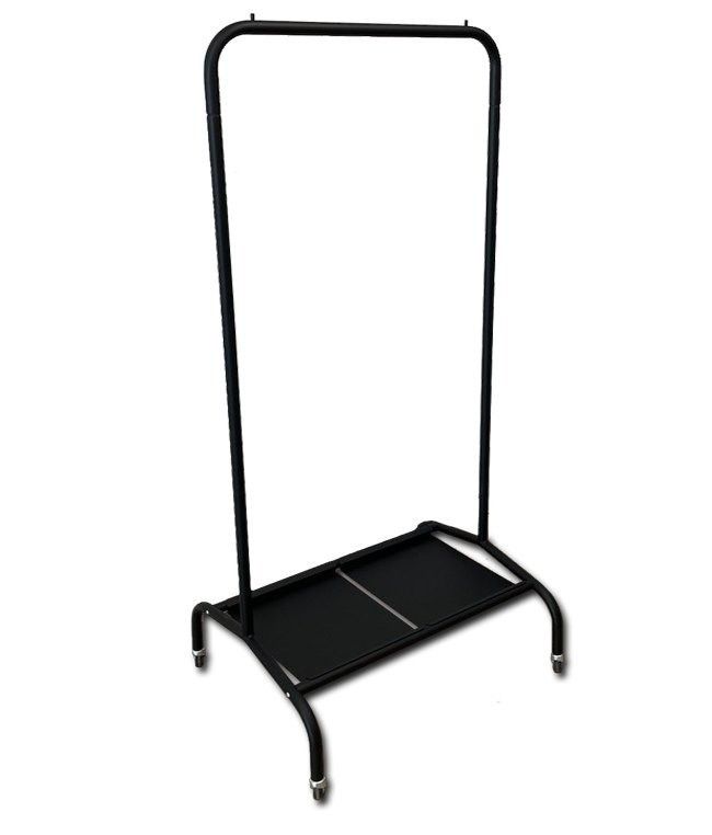 Kledingrek B70 x H154 x D55 zwart met schoenen schap