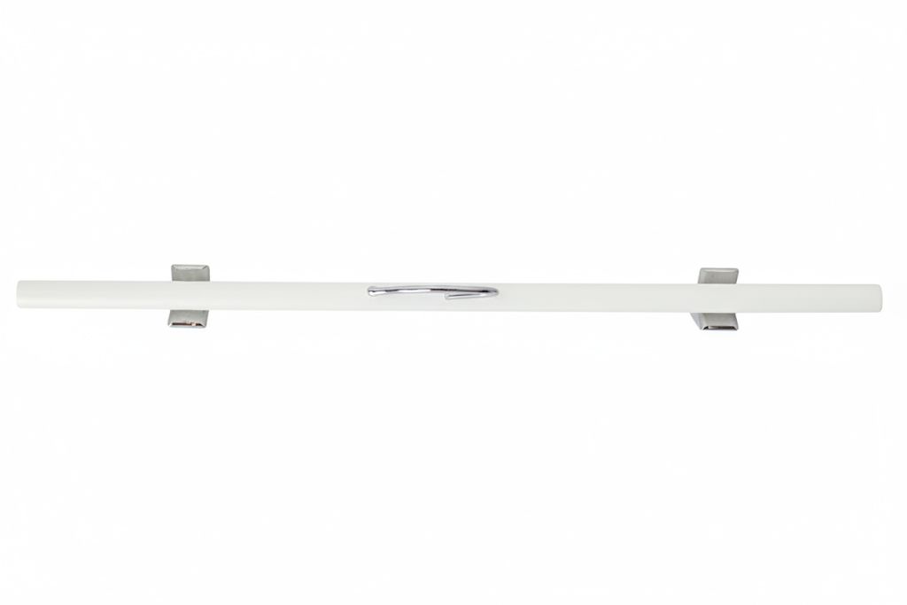 Kledinghanger recht hout 34 cm wit met klemmen bovenaanzicht