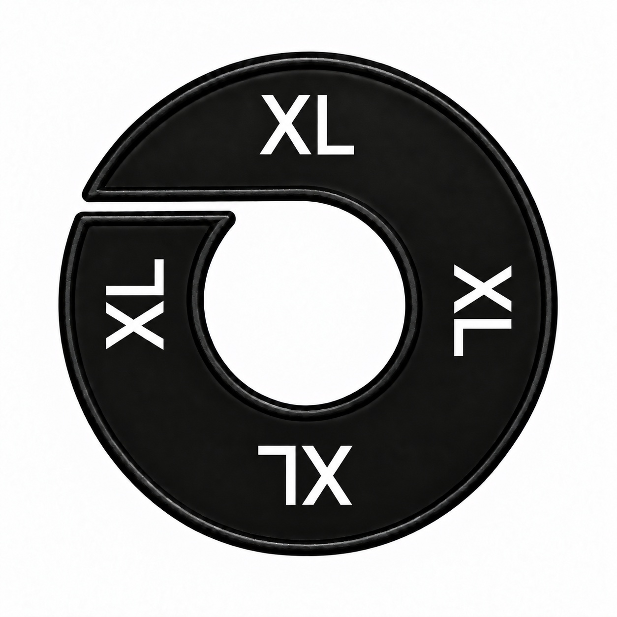 Maatring schijf kledingrek XL zwart 9 cm