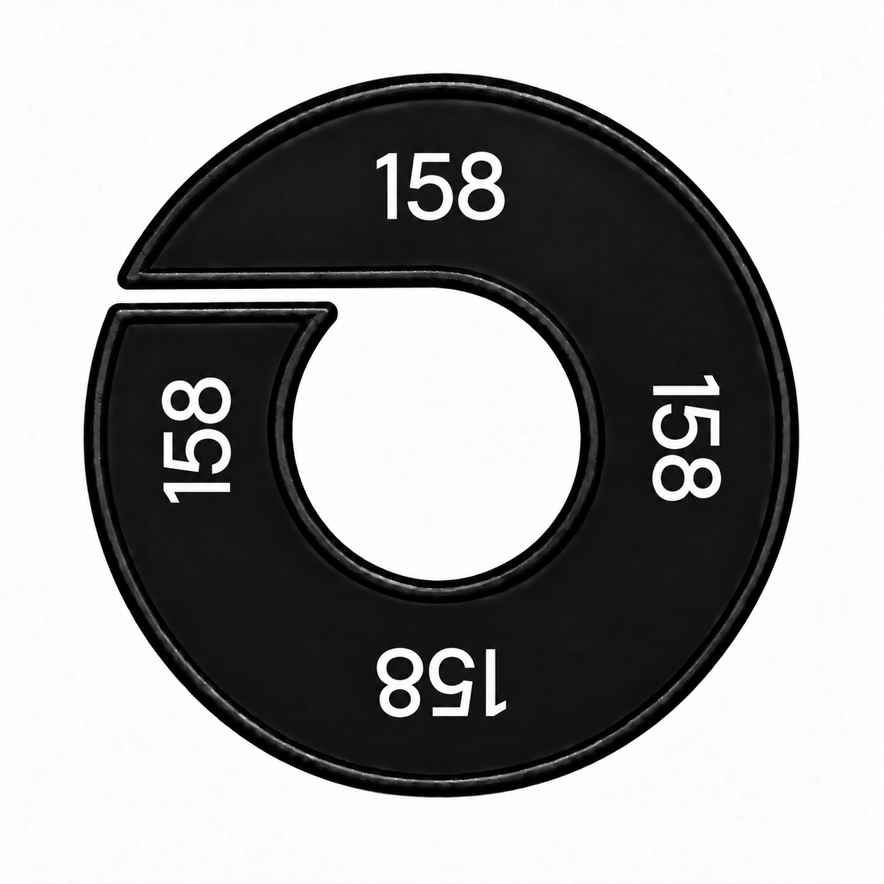 Maatring schijf kledingrek maat 158 zwart 9 cm