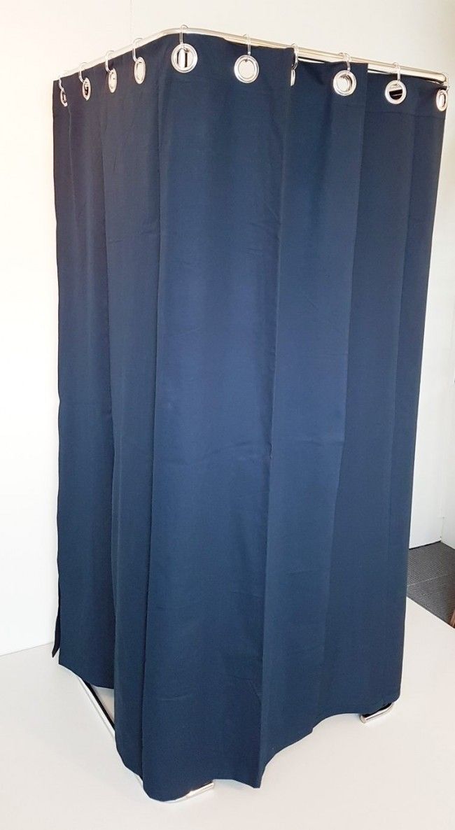 Voorbeeld gordijn blauw dicht