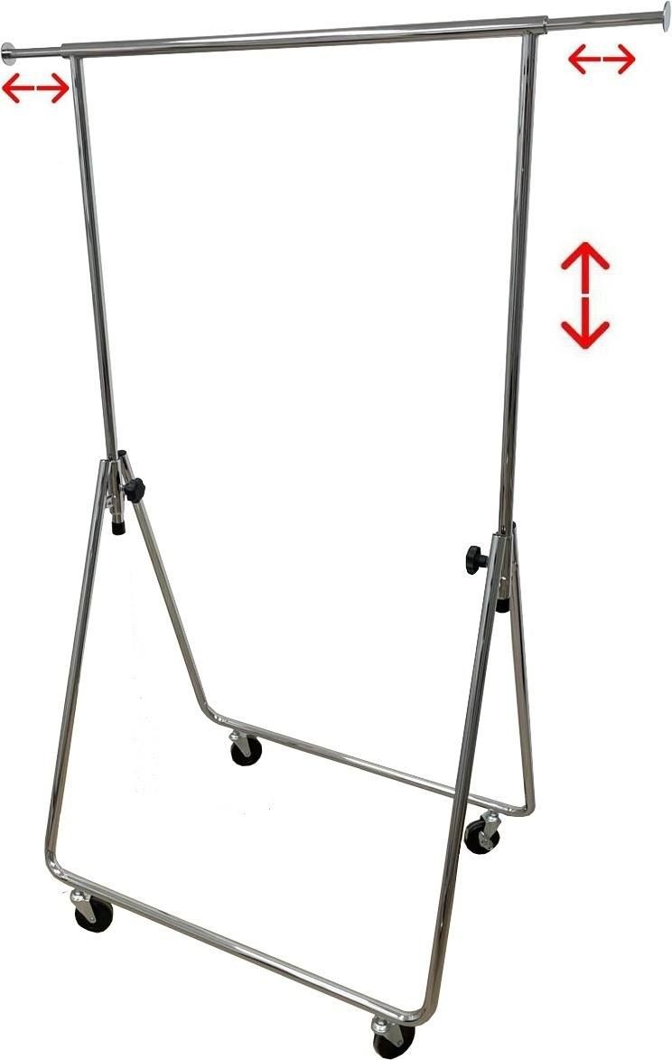Opvouwbaar kledingrek B83 x H90 - 160 cm chroom