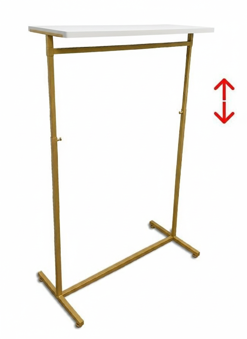 Kledingrek design 98 x 123-187cm verstelbaar goud met zwart legbord