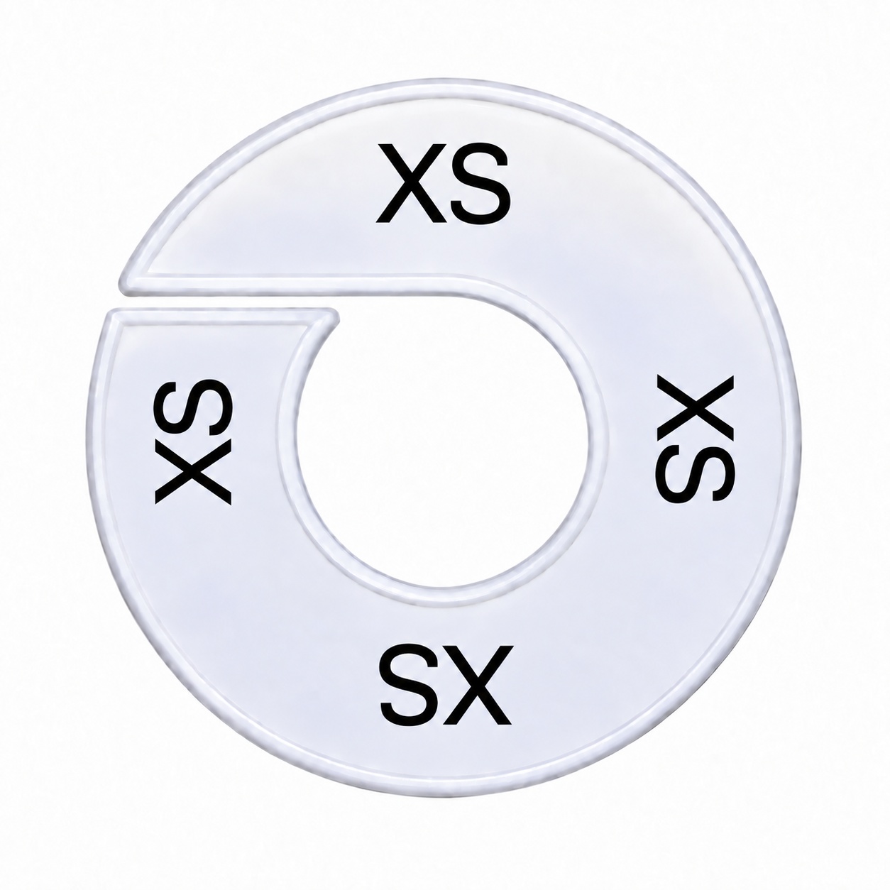 Maatring schijf kledingrek XS wit 9 cm