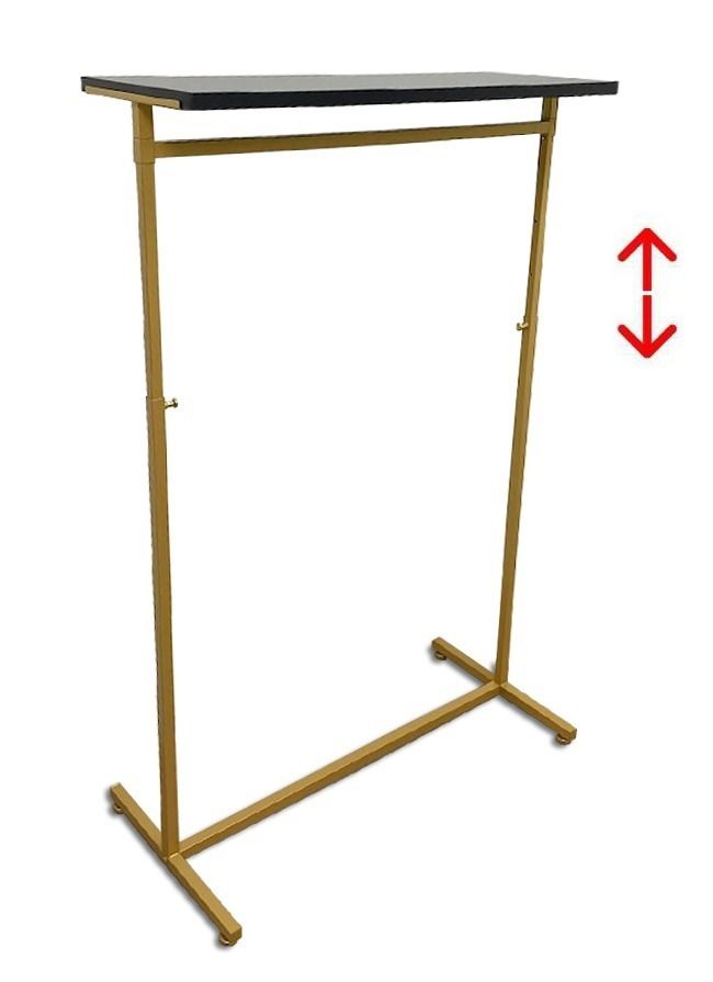 Kledingrek design 98 x 123-187cm verstelbaar goud met zwart legbord