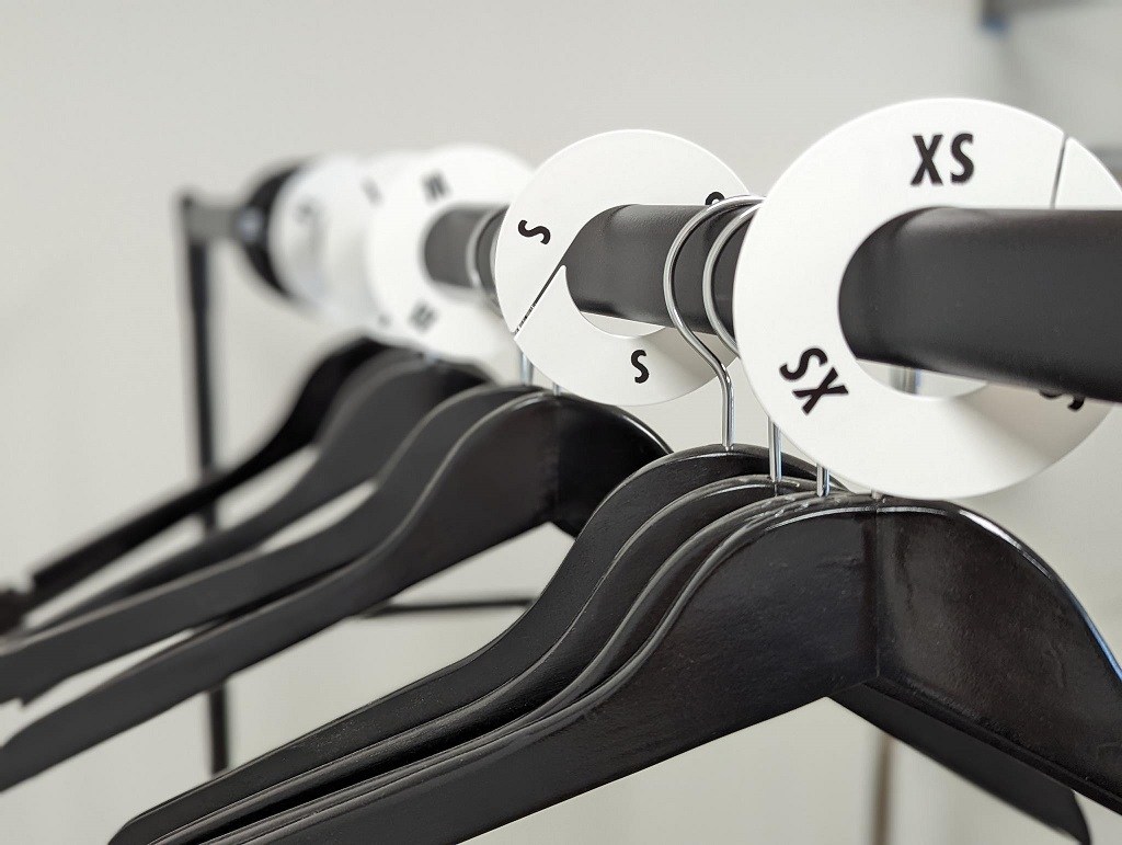 Clothing Rack with Size Dividers
