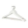White wooden clothes hangers